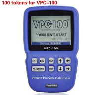100 -Tokens para VPC -100 Cálculo do Código do Pin de Veículo com dispositivo manual