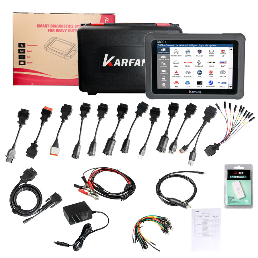 CARRO FANS C800 Diesel &Gasoline Vehicle Diagnostic Tool for Commercial Vehicle, Passenger Car, Machinery with Special Function