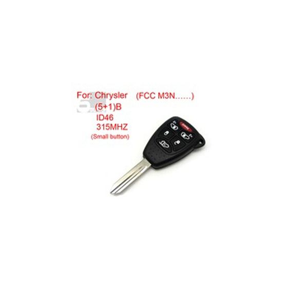Chave remota 5 +1 Botão ID46 315MHZ FCC M3N (Botão Pequeno) para Chrysler