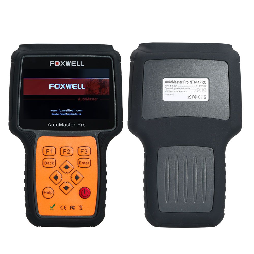 Foxwell NT644 Pro Support 60 + Torna o leitor de diagnóstico completo do sistema com funções especiais (EPB /ABS /SRS /DPF /SAS /TMPS /Injector /SAS /Oil Reset)