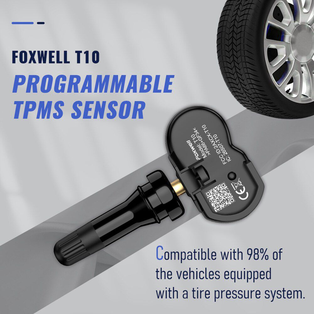 Foxwell T10 Mx-Sensor 315MHz 433MHz TPMS Sensor Monitor de Pressão de Pneu Tester Clone-able Activated Universal Sensors