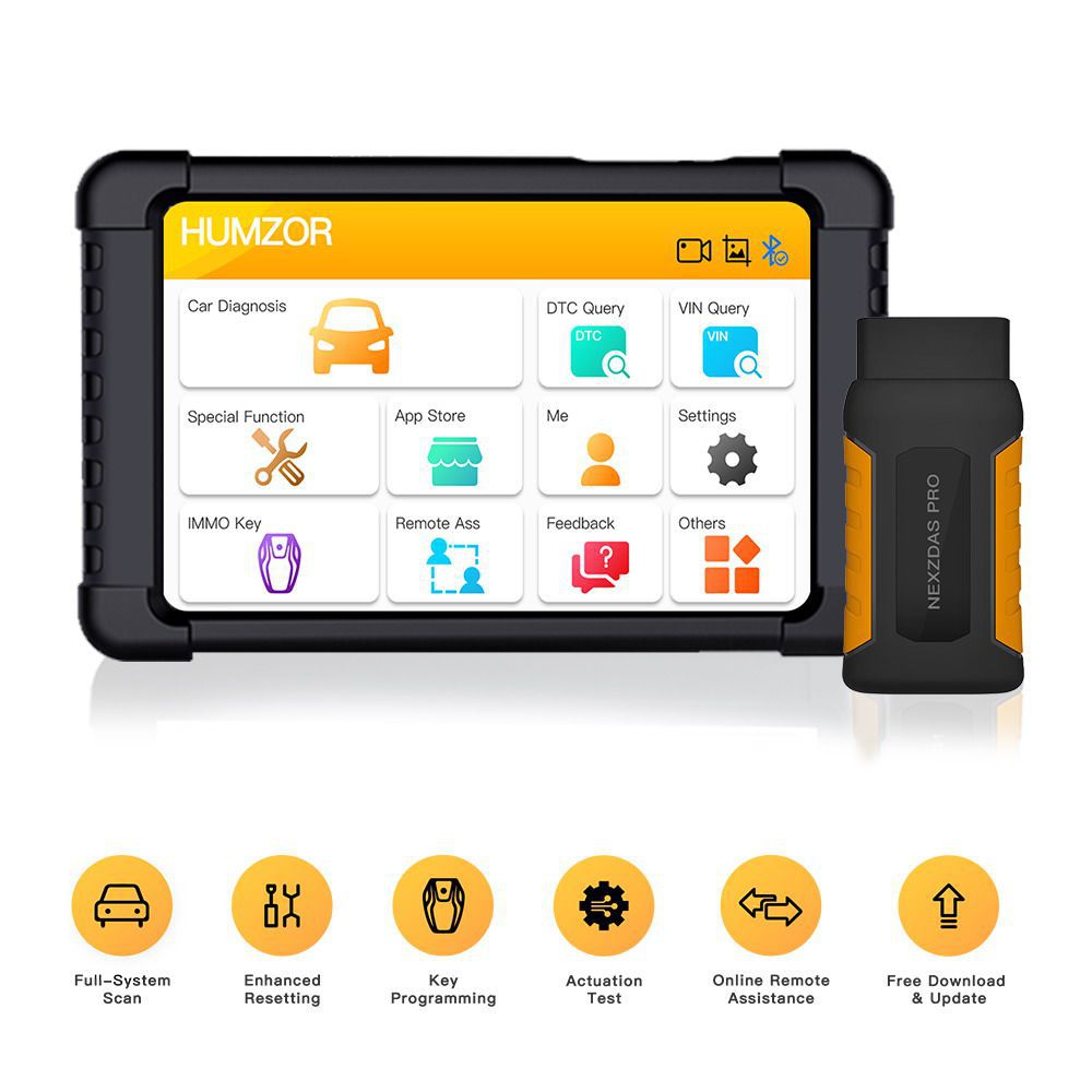 Humzor NexzDAS Pro Perodua Bluetooth Tablet Full System Auto Diagnostic Tool Professional OBD2 Scanner com IMMO/ABS/EPB/SAS/DPF/Oil Reset