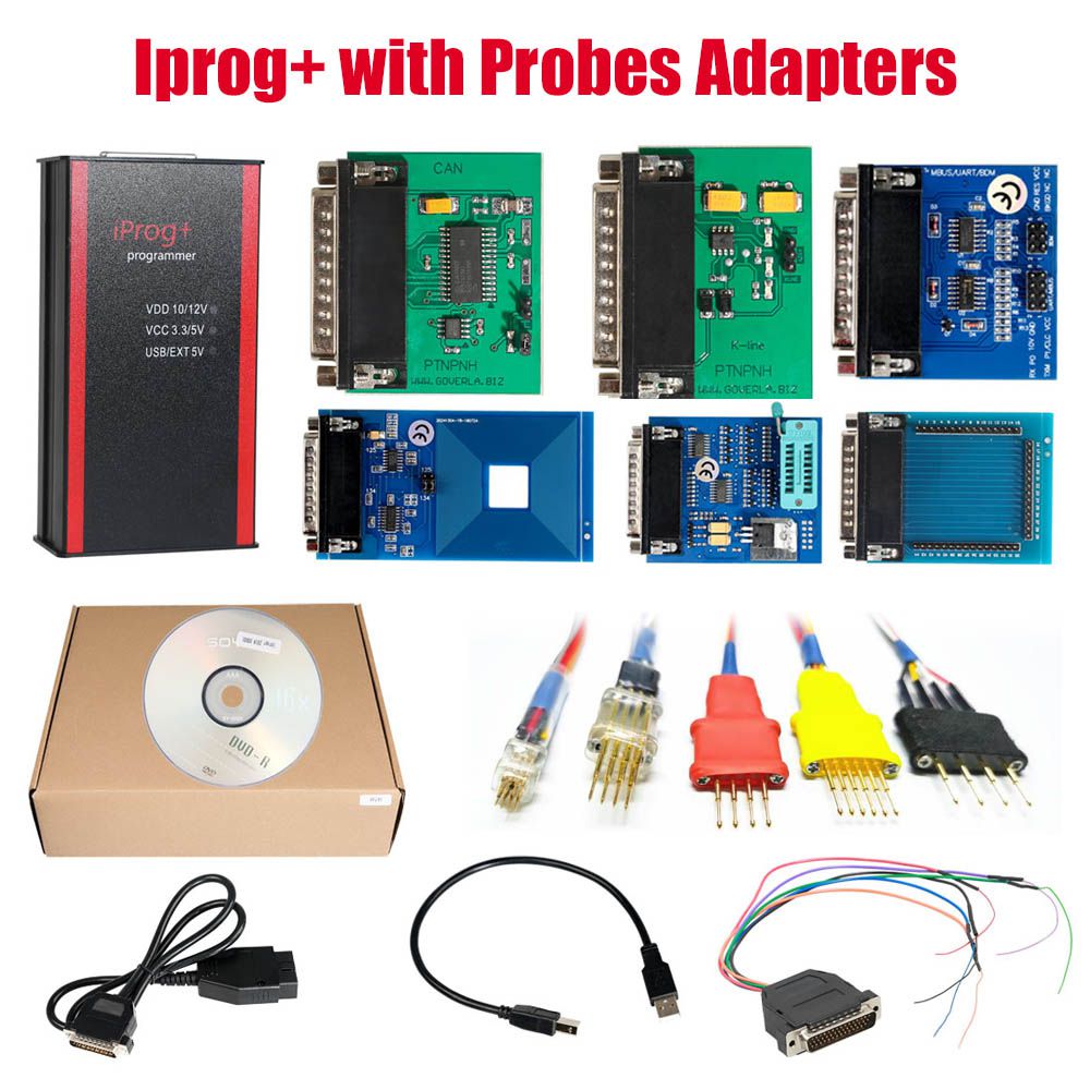 V84 Iprog+ Pro Programmer com Probes Adaptadores para ECUs EM circuito