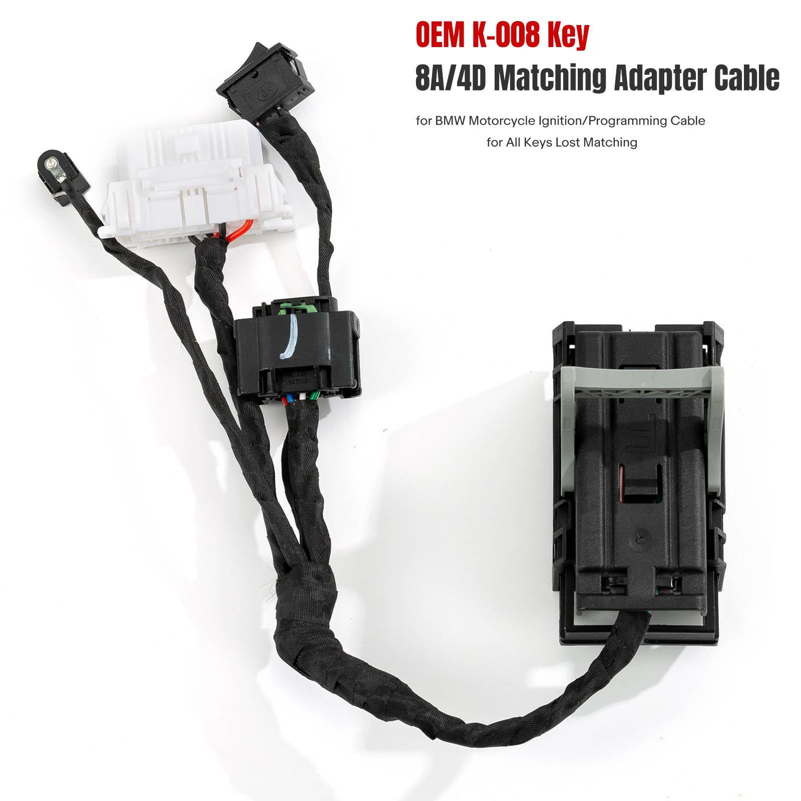 Cabo do adaptador de correspondência da chave 8A/4D do OEM K-008 para o cabo de ignição/programação da motocicleta BMW para todas as chaves