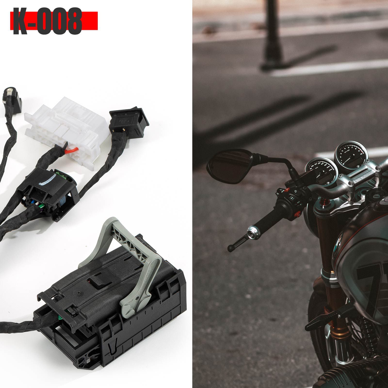 Cabo do adaptador de correspondência da chave 8A/4D do OEM K-008 para o cabo de ignição/programação da motocicleta BMW para todas as chaves