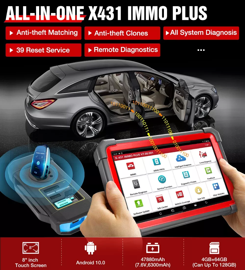 Lançamento X431 IMMO Plus X-PROG 3 Programação chave todas as ferramentas de diagnóstico do carro do sistema Programação anti-roubo 38 Redefinir a codificação do EUC CAN FD