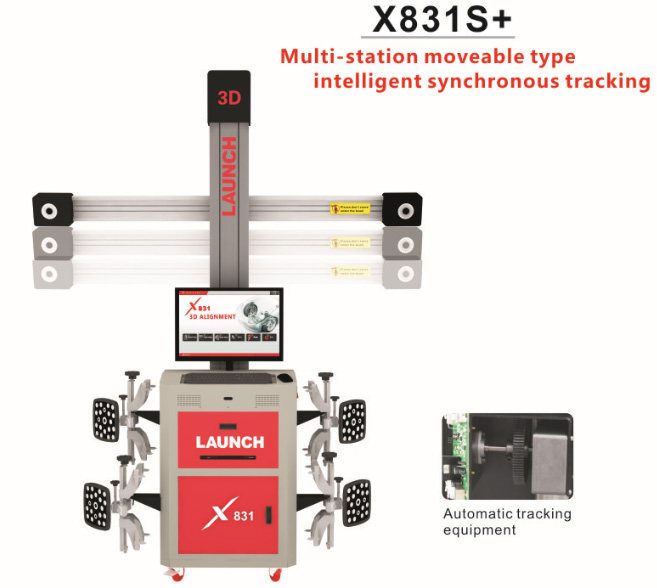 Original LAUNCH X831S + X831 Plus 3D 4 -Post Car Alignment Lifts Plataforma suporta UNICODE Multilinguista