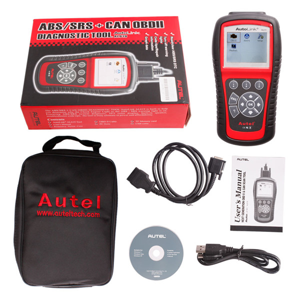 Autel Original AutoLink AL619 OBDII CAN ABS E SRS Scan Tool Actualização Online