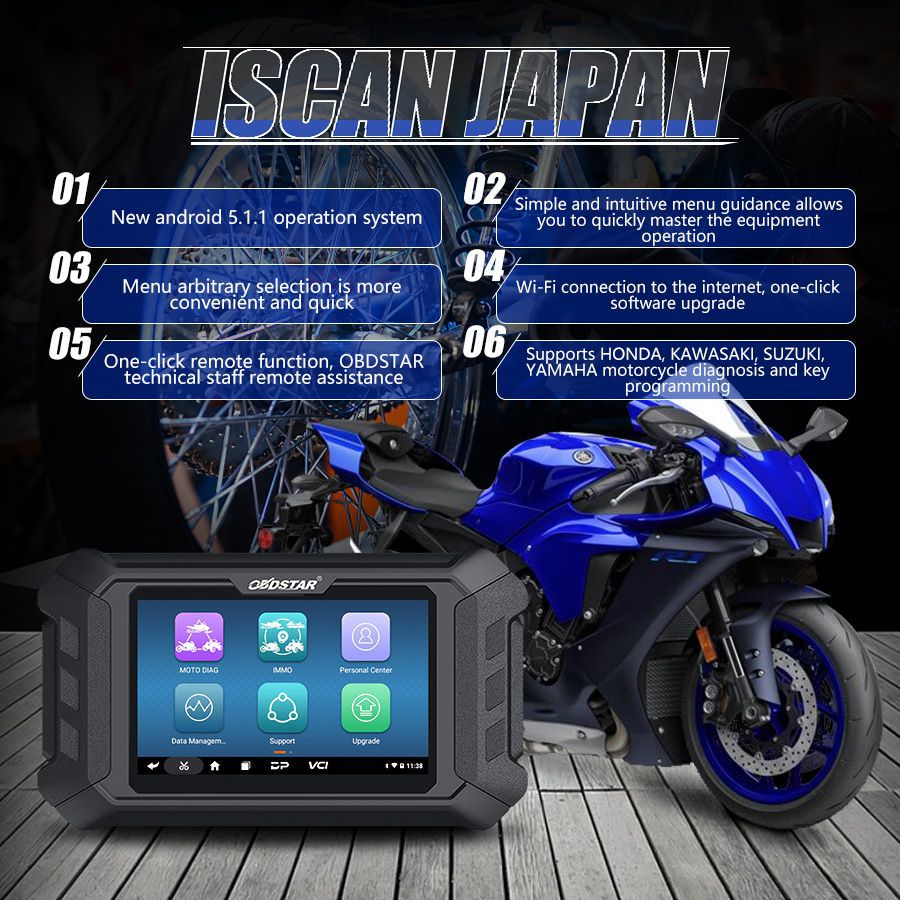 OBDSTAR iScan JAPÃO Scanner Diagnóstico Da Motocicleta & Programador Chave para HONDA KAWASAKI SUZUKI YAMAHA