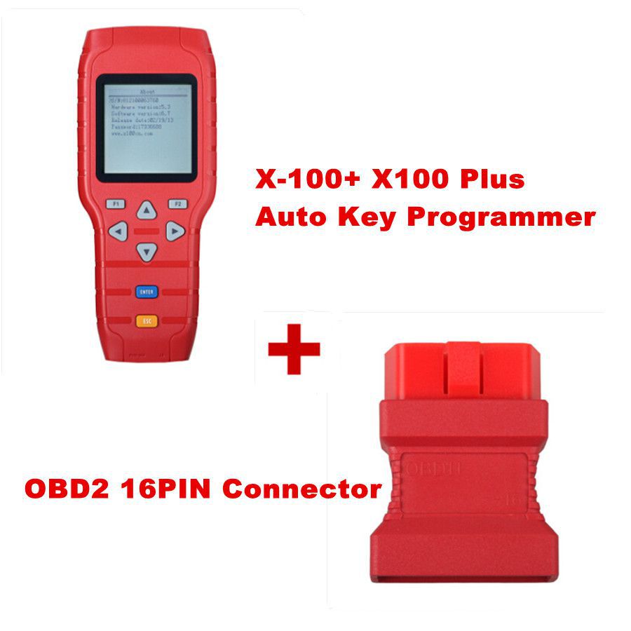 Original X-100 + X100 Plus Auto Key Programmer Plus OBD2 16PIN Conector