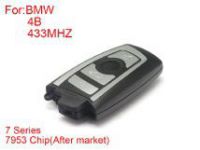 Chave Remota 4 Botões 433MHz 7953 Chips Silver Side para BMW CAS4 F Plataforma 7