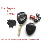 Botão de Chave Remota 4 (com Ponto Vermelho Ter posição concreta SEM Sticker) para Toyota 5pcs /lote