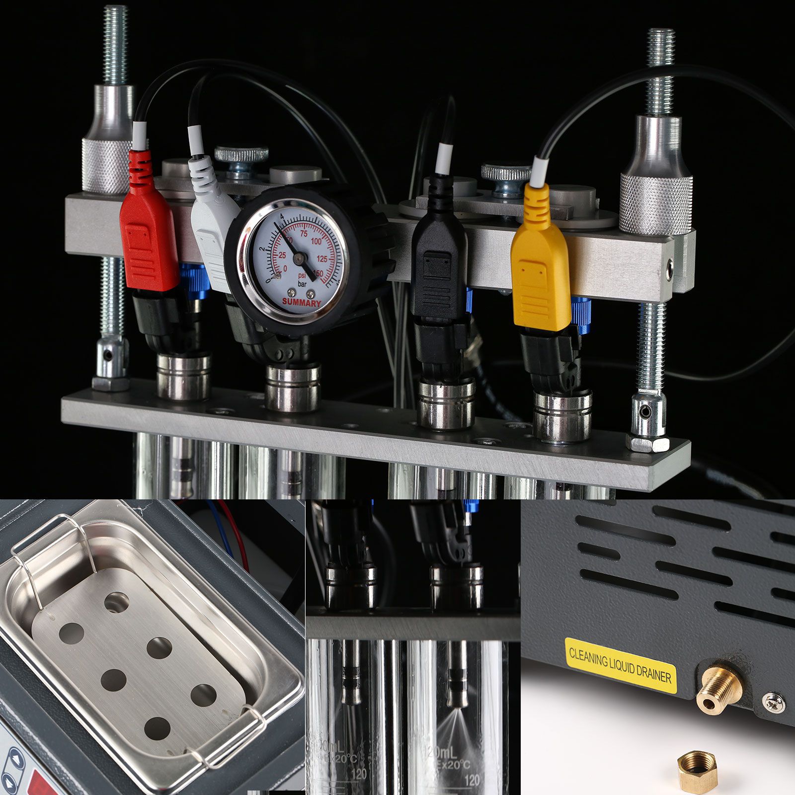 Sumário PowerJet GDI S4 Injector Cleaner & Tester Machine Kit Suporte para 110V/220V Veículos a Gasolina Motocicleta
