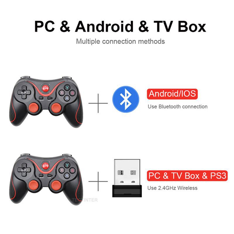 T3 X3 Joystick sem fio Gamepad PC Game Controller Suporte Bluetooth BT3.0 Joystick para celular Tablet TV Box Holder