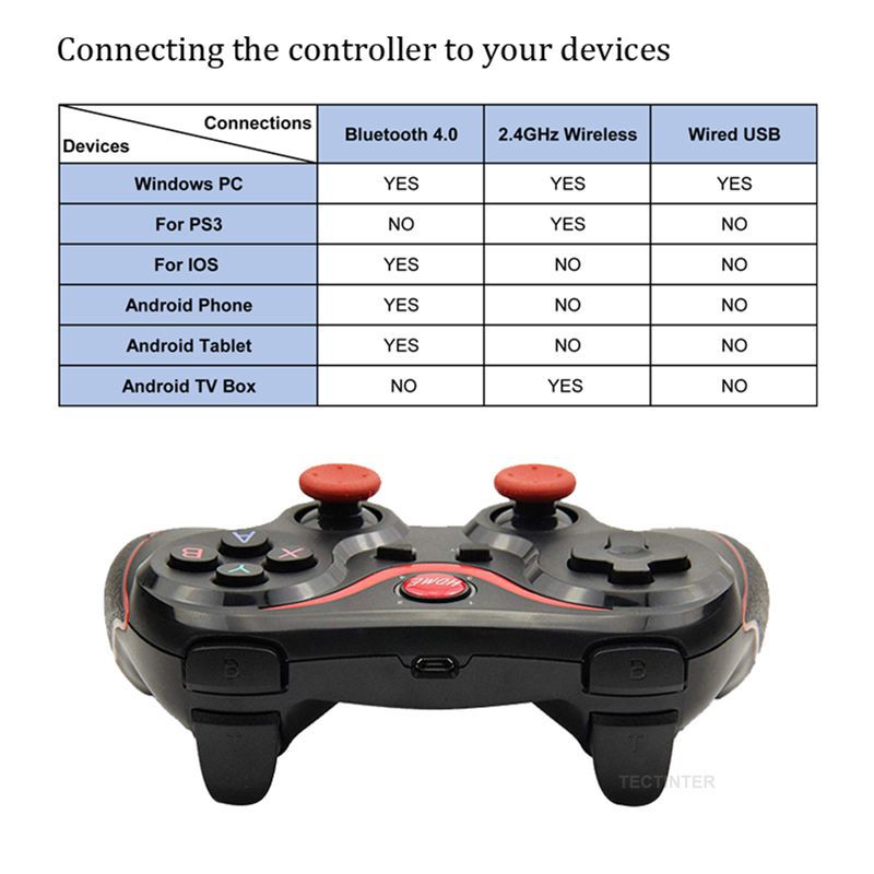 T3 X3 Joystick sem fio Gamepad PC Game Controller Suporte Bluetooth BT3.0 Joystick para celular Tablet TV Box Holder