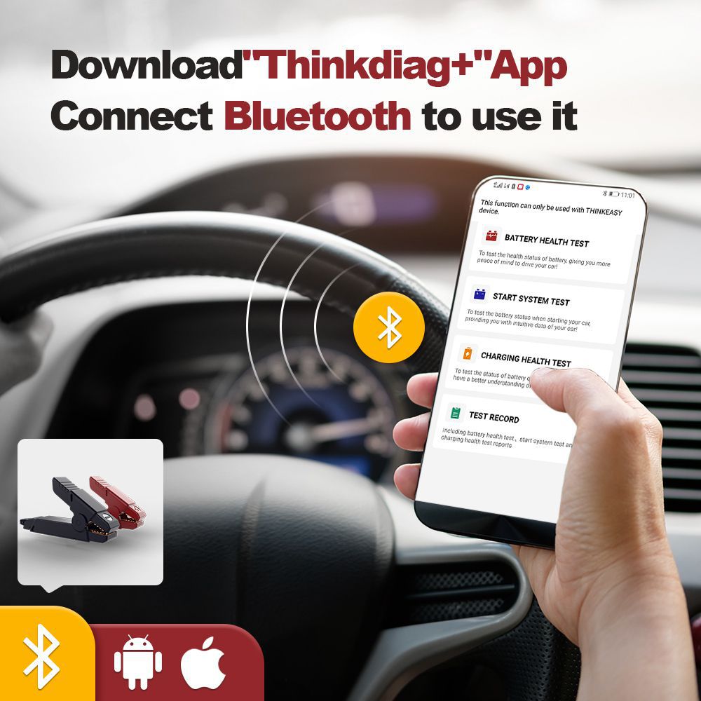 Nova Chegada THINKCAR ThinkEASY Testadores de Bateria Modular Funcional Bluetooth Auto Ferramentas de Diagnóstico Adequado para Max Pro Pors