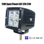 12W Spot /Flood LED Work Light OffRoad Jeep Boat Truck IP67 12V 24V