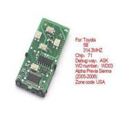 Toyota Smart Card Board 5 Buttons 314.3 MHZ Number 271451 -0780 -USA