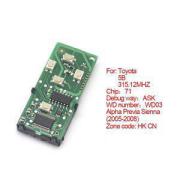 Toyota Smart Card Board 5 Buttons 315.12MHZ Number:271451 -0780 -HK -CN