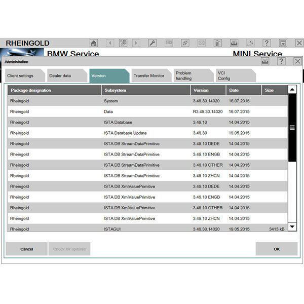 V2015.6 Rheingold ISTA -D 3.49.30 ISTA -P 3.55.4.000 para BMW ICOM Win8 System Sem USB Dongle Multi Language