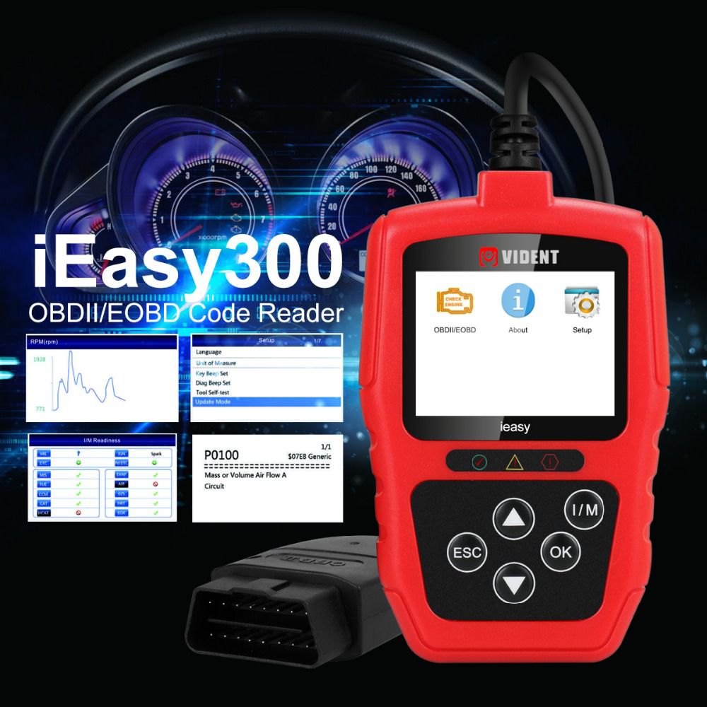 VIDENT iEasy300 OBD2/EOBD CAN Code Reader Scanner Automotive Diagnostic Scan Tool clear Trouble Codes