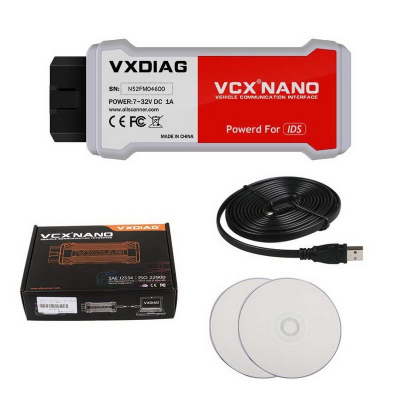 VXDIAG VCX NANO PARA Ford USB OBD II OBD2 Ferramenta de Diagnóstico de Carros 2 in 1 For Mazda IDS V112 Scanner ECU Programação de Falhas
