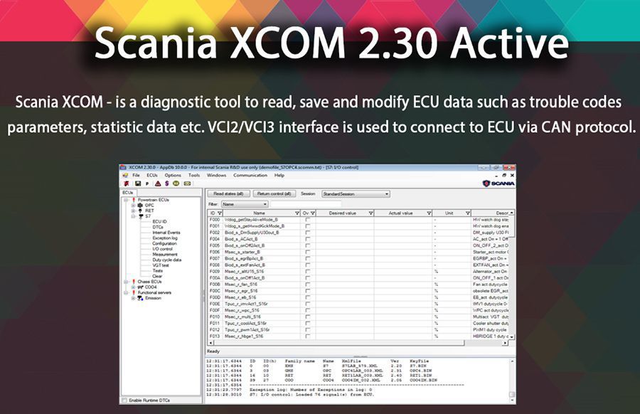 Scania XCOM V2.30 (XCOM-SOPS-Scania SDP3-BNS II) Apoio Win XP/Vista/7/8