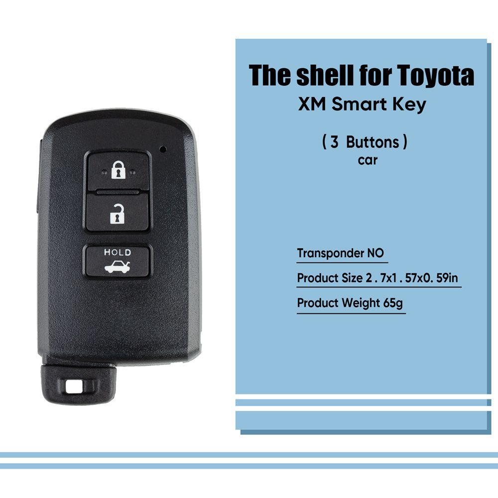 Xhorse VVDI Toyota XM Smart Key Shell 1744 3 Botões 5 pçs/lote