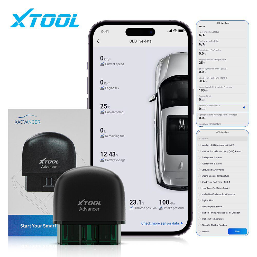 2023 Mais Novo XTOOL AD20 Advancer OBD2 Leitor de Código Scanner Ferramentas de Diagnóstico Do Motor Do Carro Android/IOS Melhor do que ELM327/AD10 Atualização
