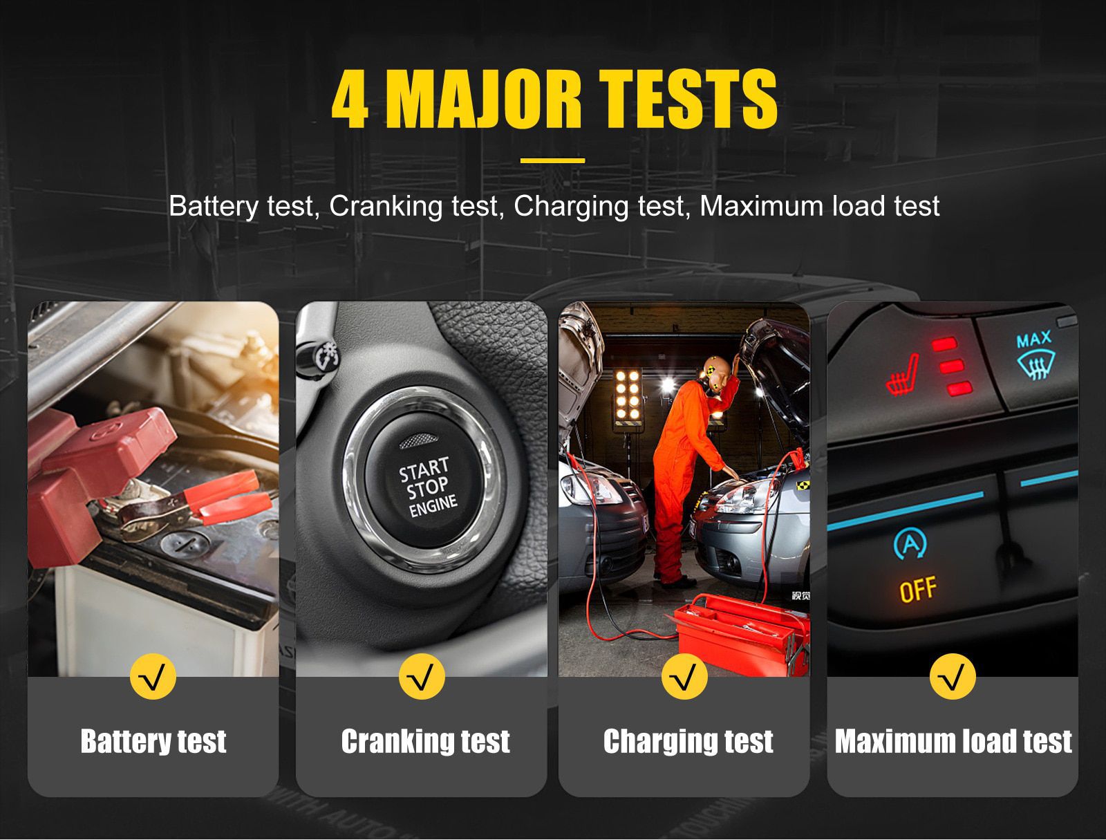 Teste de Bateria Automóvel Automóvel Automóvel AUTOOL BT760 12V 24V