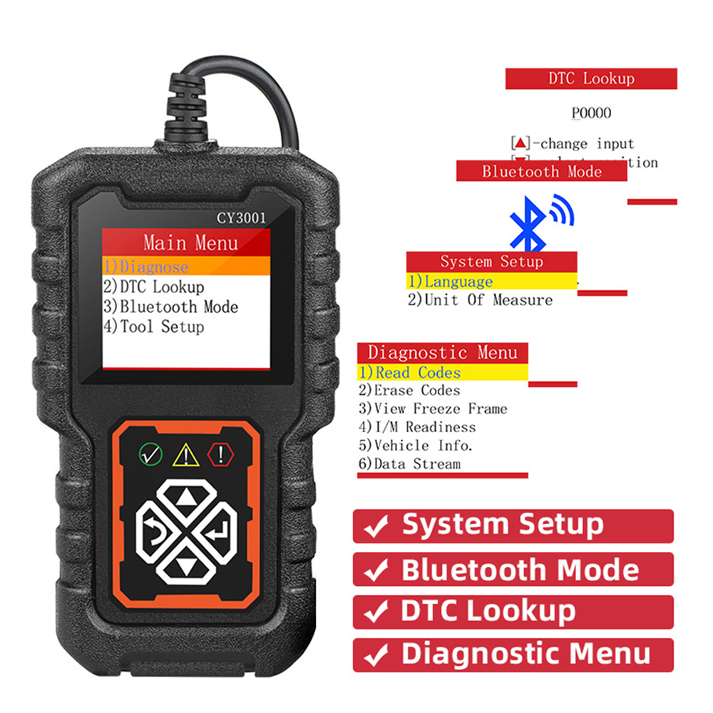 Leitor de código CY3001 OBD2 