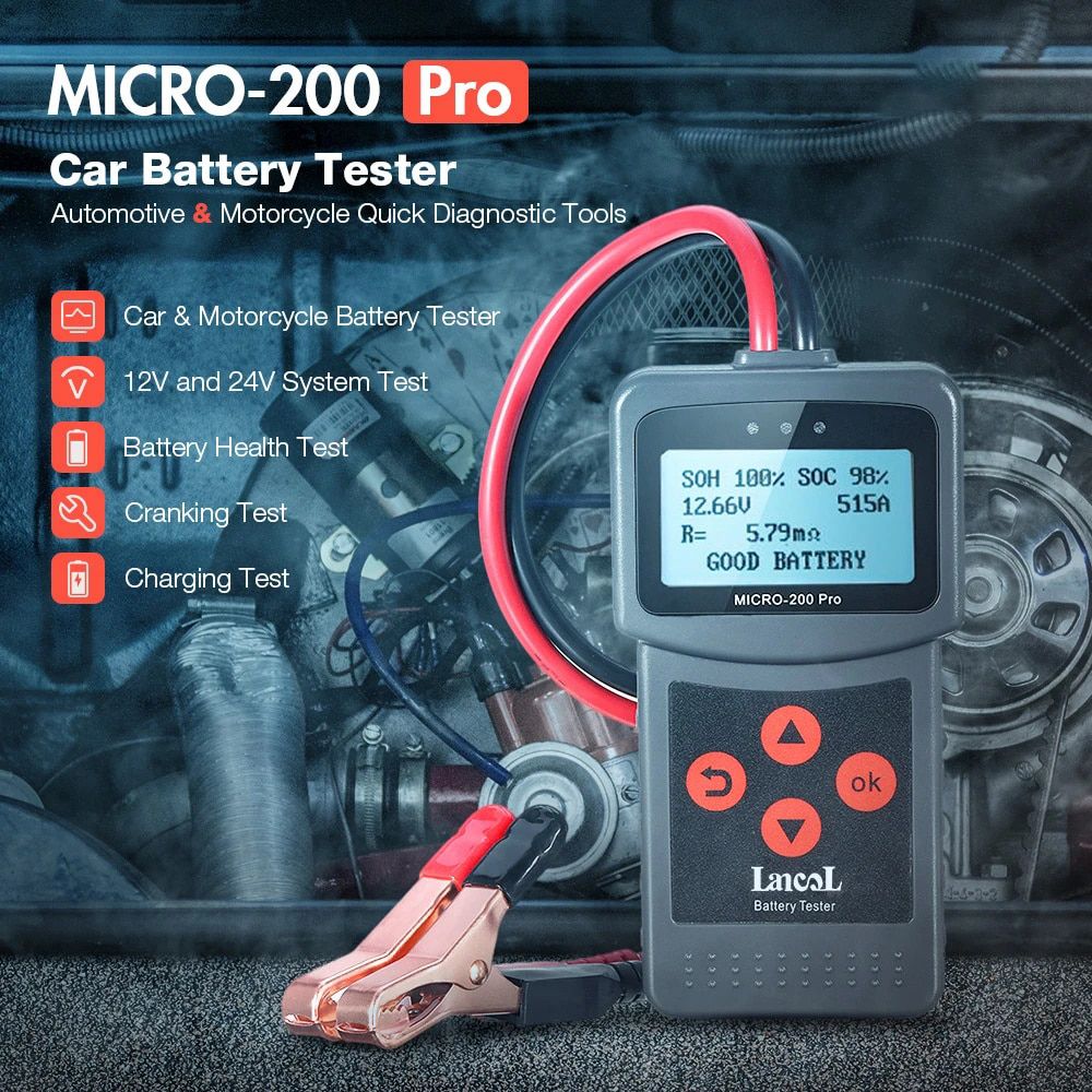 Verificador de capacidade da bateria Lancol Micro200Pro 12v