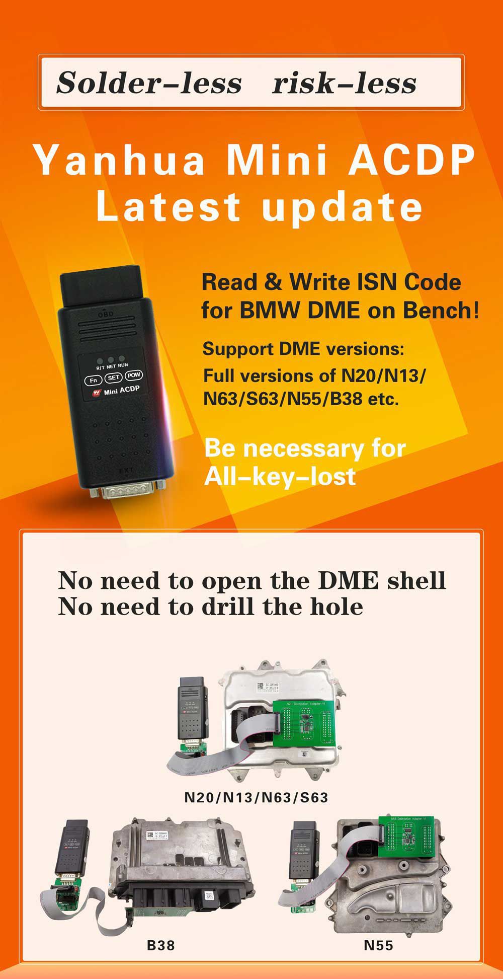 Yanhua Mini ACDP DME N55 N20 B38 adaptador