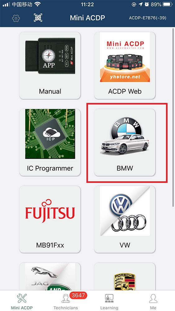 Yanhua ACDP BMW-DME-Adaptador X4 Banco Interface Board