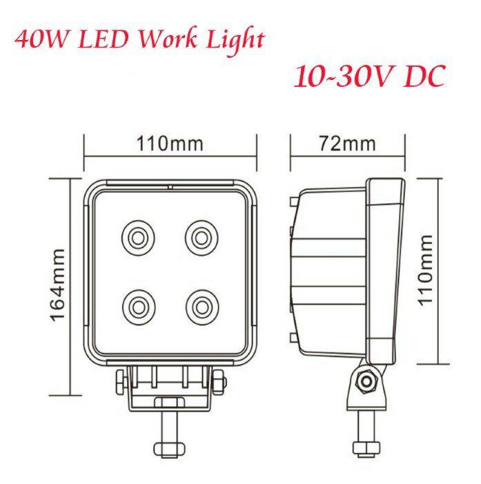 40W Lâmpada de trabalho LED Fora Da Estrada Rhino Polaris Truck 4x4 4WD Jeep Spot