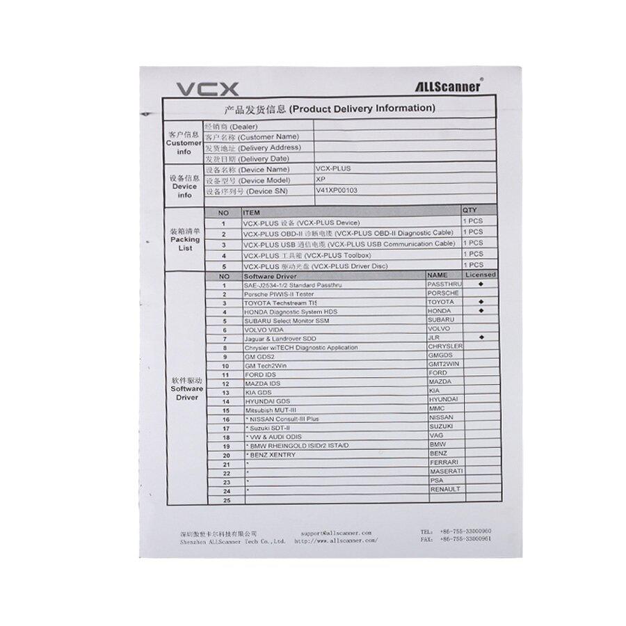 AllScanner VCX -PLUS MULTI (TOYOTA +HONDA +Land Rover – Jagua V139) 3 IN 1 Professional Diagnose – Programação