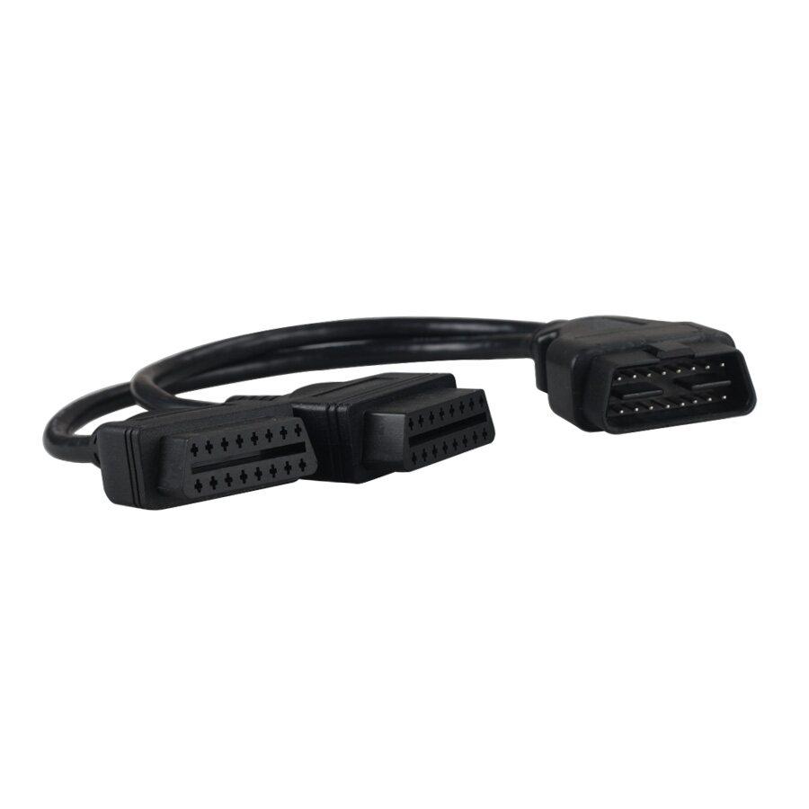 ELM327 OBD2 Extensão Cable 1 Male para 2 Cabos Convertidos Femininos