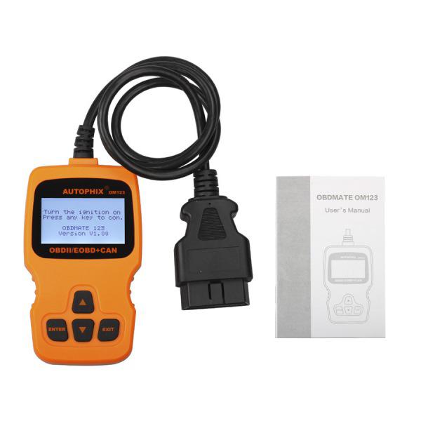 AUTOPHIX OM123 OBD2 EOBD CAN Leitor de código manual do motor (cor Laranja)