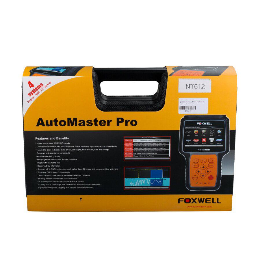 Novo analisador de Sistemas Foxwell NT612 AutoMaster Pro European Makes 4 Systems Scanner