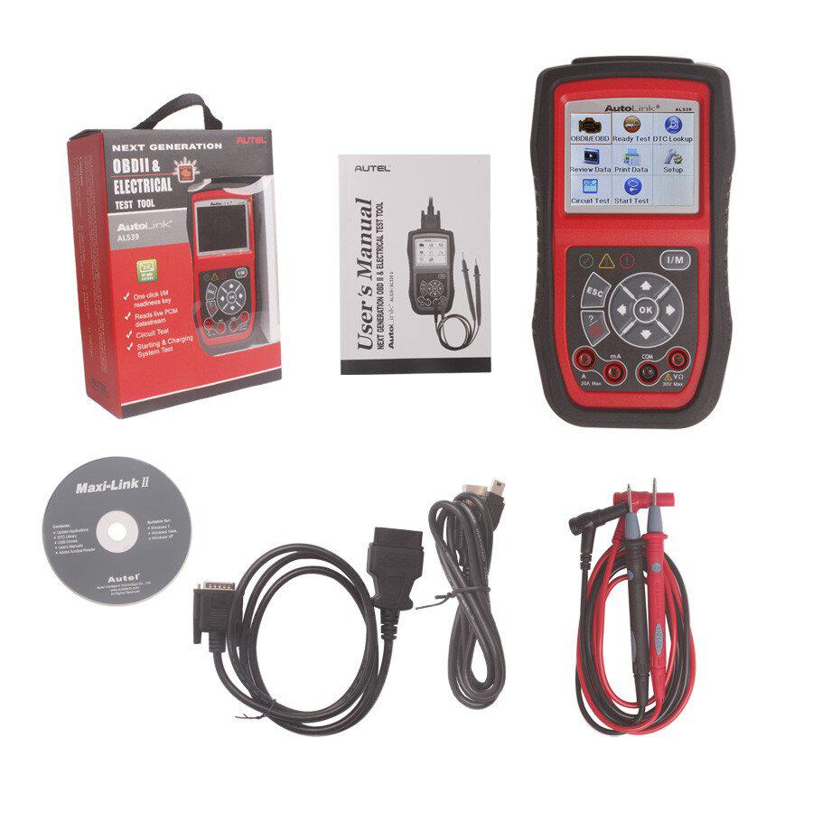 Autel Original AutoLink AL539 OBDII /CAN Scan Tool Actualizar o Suporte Multilinguístico Online