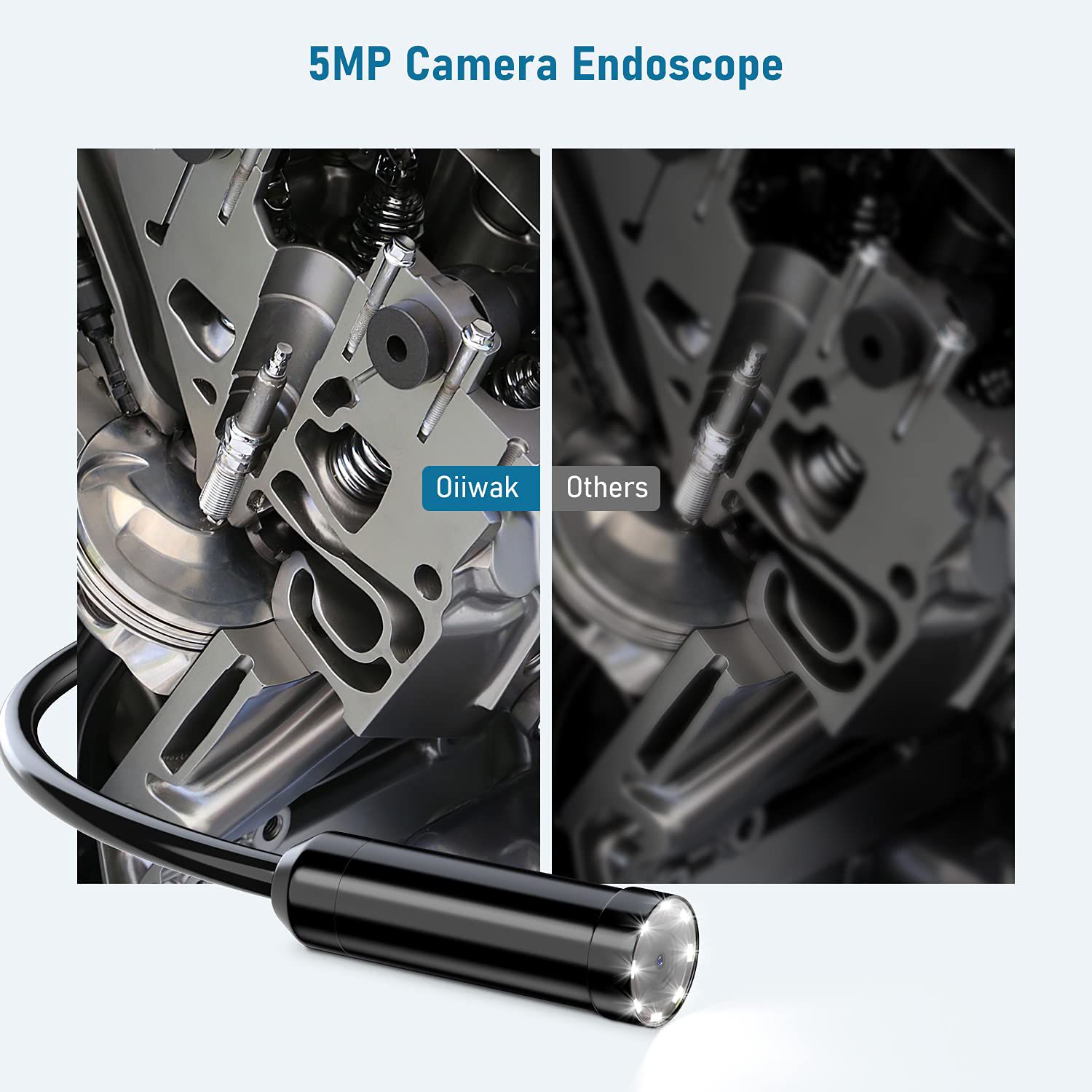 14mm Endoscópio Câmera Autofoco Borescope 4.3 "IPS 5MP Inspeção Snake Camera Tubulação Esgoto Endoscópio Impermeável 32G