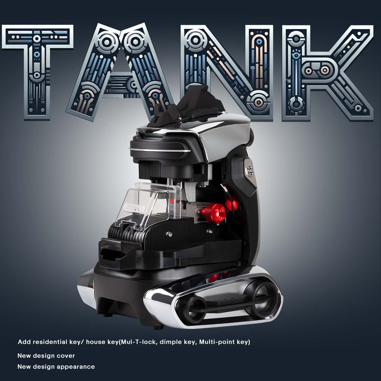 2M2 TANK 2 Pro TANK II Pro CNC Key Cutting Machine Adicionar chaves de casa Mul-T-lock, Dimple, chaves de vários pontos com bateria