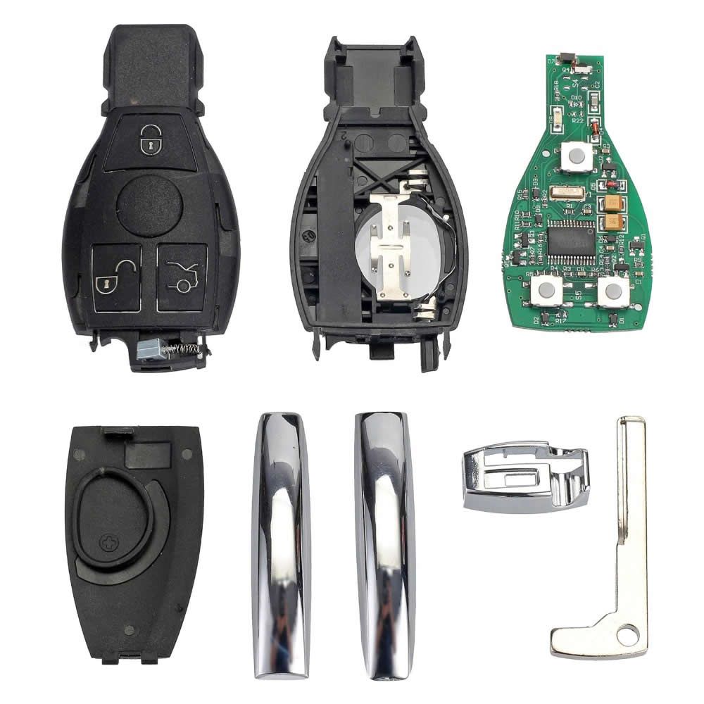 3 Buttons Remote Car Key Shell Key Replacement For Mercedes Benz year 2000 + NEC &BGA Control 433MHz