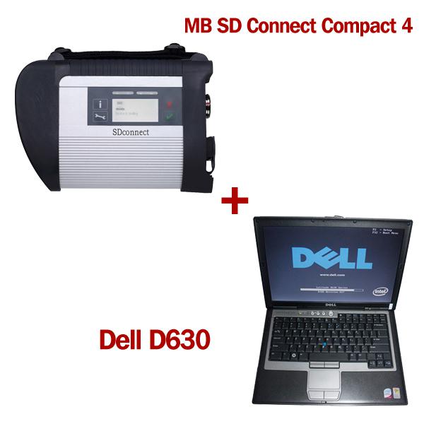 V2012.11 MB SD Connect Compact 4 Star Diagnosis with DELL D630 Laptop 4GB Memory Support Offline Programing