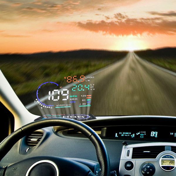 5.5" Large Screen Car HUD Head Up Display With OBD2 Interface Plug & Play A8