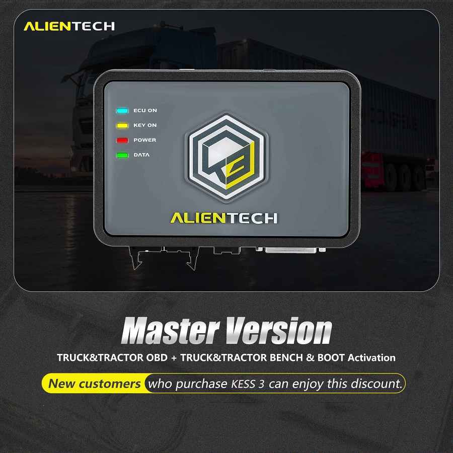 Ativação dos protocolos OBD + do banco de arranque do caminhão e dos ônibus da agricultura para os novos usuários do mestre do Alientech KESS V3 KESS3
