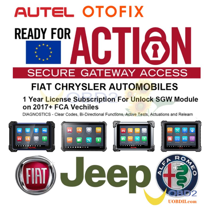 Autel europeu FCA Chrysler Fiat Alfa SGW serviço de desbloqueio de gateway de segurança para ferramentas Autel / OTOFIX