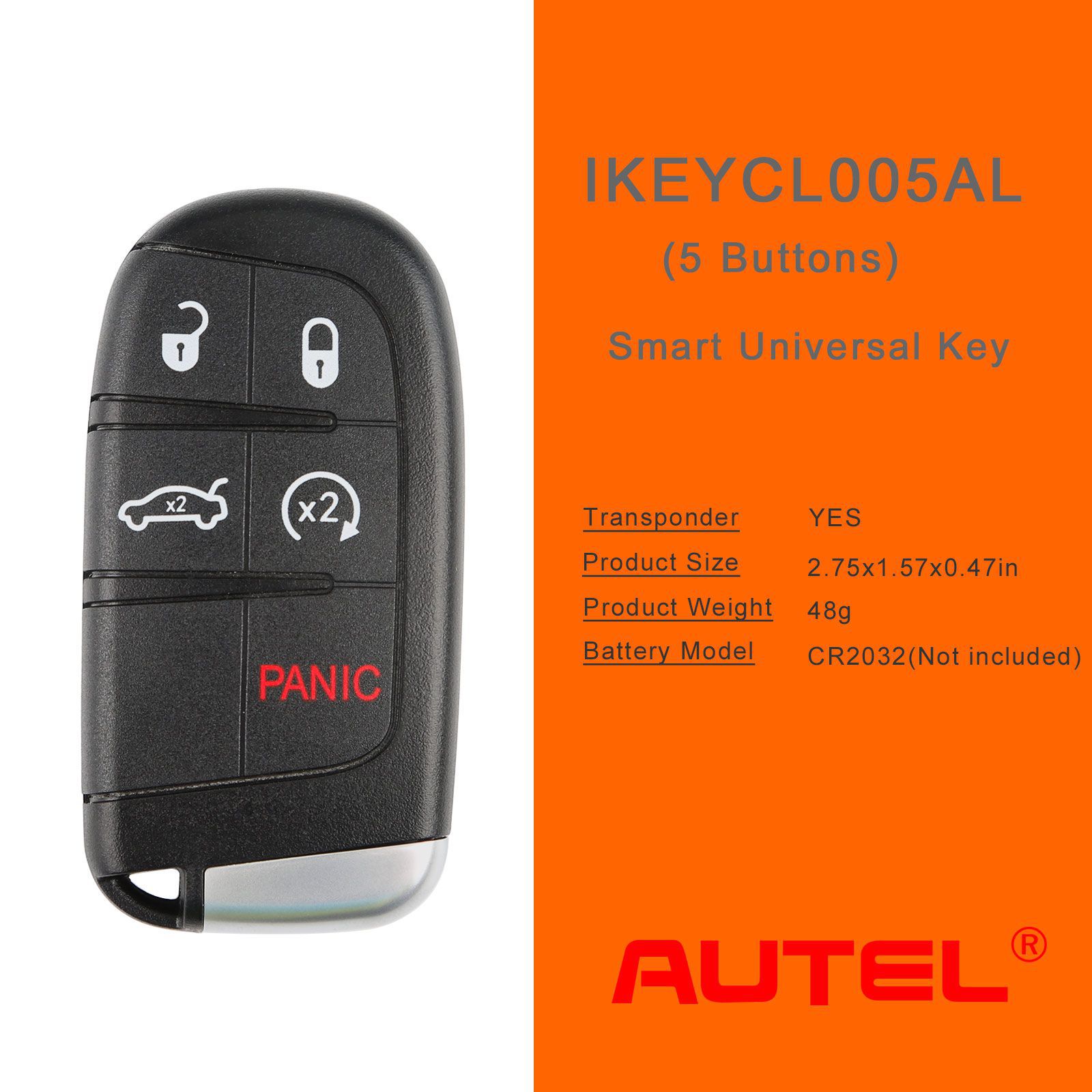 AUTEL IKEYCL005AL Chrysler 5 Botões Universal Smart Key 5 pçs/lote