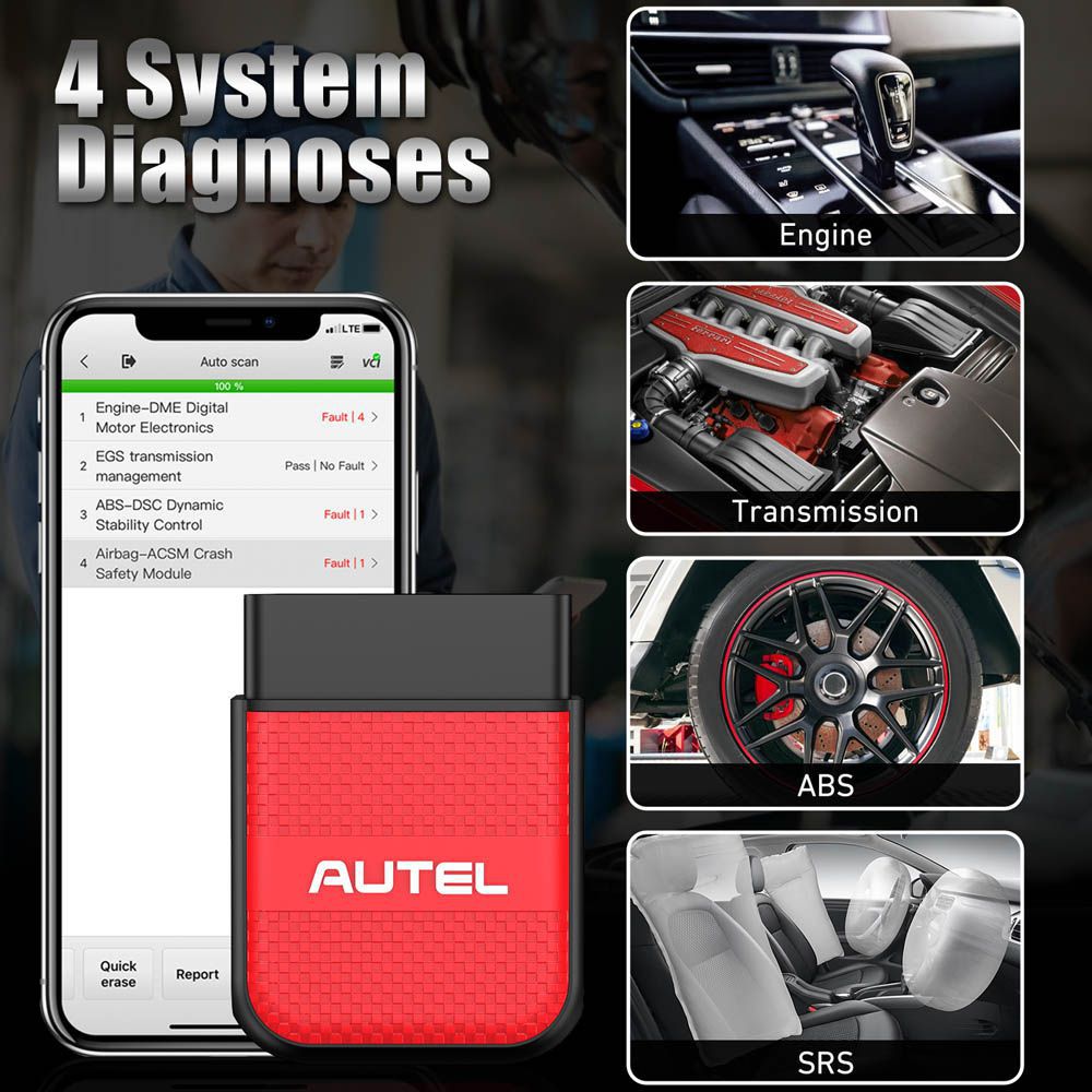 AUTEL MaxiAP AP200H Bluetooth OBD2 Scanner sem fio para todos os veículos trabalham em iOS e Android