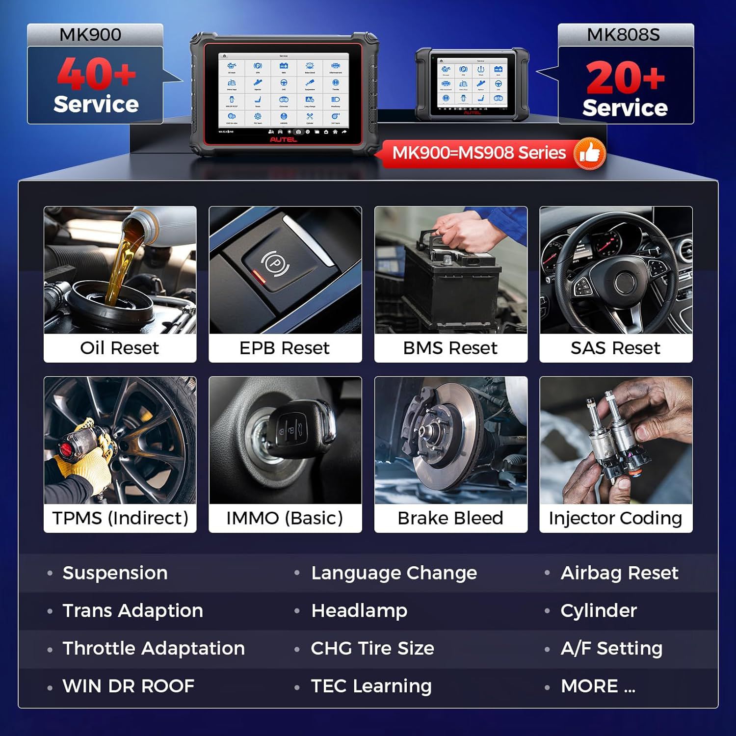 2025 Autel MaxiCOM MK900 Scanner CAN-FD & DoIP FCA & Renault SGW Access 40+ Serviço Nova Ver. de MK808BT PRO, MK808S, MK808Z